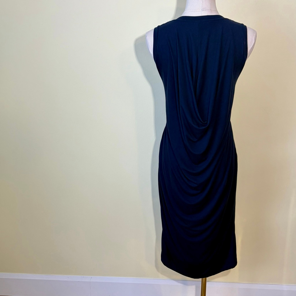 Saks Fifth Avenue Women’s Navy Sleeveless Cowl Back Sheath Dress M